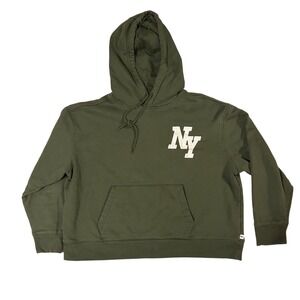 Mode Of One Green NY Logo Hoodie L Kangaroo Pocket Streetwear Casual Collegecore